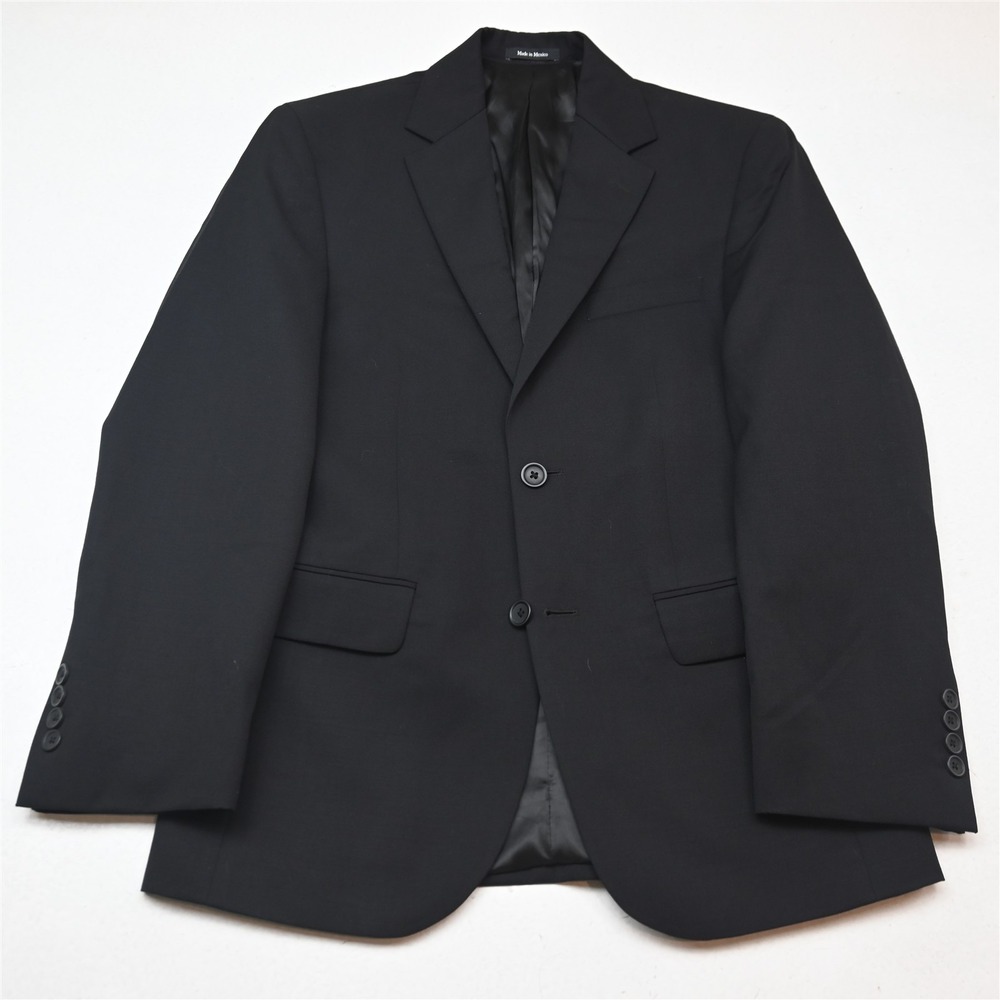 Pronto Uomo 36S Black 100% Wool Mens Blazer Suit Jacket Sport Coat